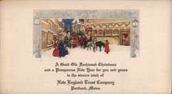 New England Trust Company Christmas Postcard Portland, ME Blotter Blotter Blotter