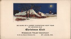 Missouri Trust Company Christmas Club Advertisement Postcard St. Louis, MO Blotter Blotter Blotter