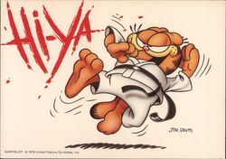 Garfield Hi-Ya Karate Kick Postcard Postcard