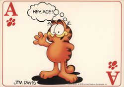 Garfield Ace Playing Card Postcard Cartoons Jim Davis Postcard Postcard