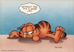 Garfield "Without You, It's a Dog's Life" Postcard