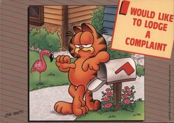 Garfield "Would Like to Lodge a Complaint" Comic Postcard Comic, Funny Jim Davis Postcard Postcard