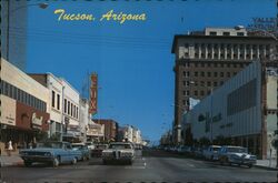 Tucson Arizona Congress Street Downtown Looking East Postcard Postcard Postcard