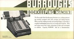 Burroughs Desk Model Bookkeeping Machine Advertisement Advertising Blotter Blotter Blotter