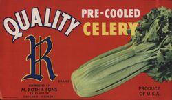 Quality Pre-Cooled Celery, M. Roth & Sons, Chicago Label