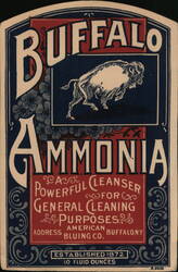 Buffalo Ammonia Cleanser, American Buffalo Bluing Co. Label