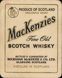 Mackenzies Fine Old Scotch Whisky Advertising Label