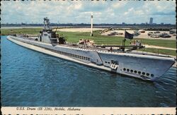 USS Drum (SS 228), Mobile, Alabama Postcard