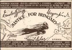 1931 Hungarian American Ocean Flight, Endres and Magyar Postcard