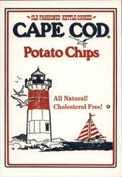 Cape Cod Potato Chips, Lighthouse, Sailboat Postcard