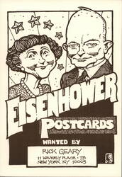 Caricature of Mamie and Dwight D. Eisenhower Postcard