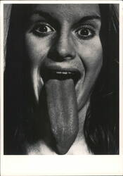 Woman with Long Tongue Postcard