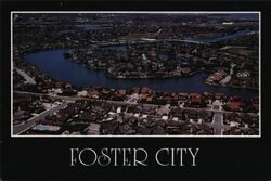 Aerial View of Foster City, California Postcard