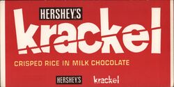 Hershey's Krackel Crisped Rice in Milk Chocolate Candy Bar Wrapper Pennsylvania Advertising Postcard Postcard Postcard