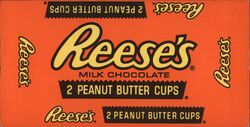 Reese's Milk Chocolate 2 Peanut Butter Cups Wrapper Postcard