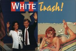 White Trash Postcard, Political Humor Dan & Marilyn Quayle Connie Sharar Postcard Postcard