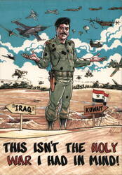 Saddam Hussein "Holy War" Political Humor Postcard Postcard