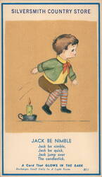 Jack Be Nimble Nursery Rhyme Glow in the Dark Postcard Ephemera