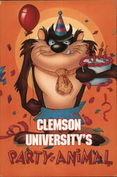 Clemson University's Party Animal, Taz South Carolina Cartoons Warner Bros. Postcard Postcard Postcard