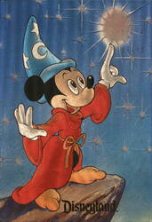 Vintage Disneyland Postcard: Mickey Mouse as Sorcerer's Apprentice Postcard