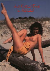 Topless Woman in Yellow Sarong on Beach, Florida Risque & Nude Gordon McGregor Postcard Postcard Postcard