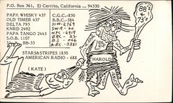 Harold QSL Card, KATE American Radio, El Cerrito CA Postcard