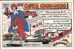 The Caped Crusaders - Stewardesses - Airline Service Postcard