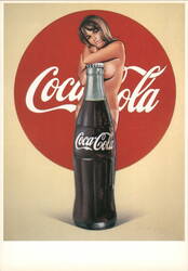 Coca-Cola Nude Woman with Coke Bottle Vintage Postcard Amsterdam, Netherlands Risque & Nude Mel Ramos Postcard Postcard