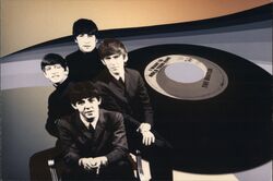 The Beatles Rock Band Postcard with I Want to Hold Your Hand 45 Postcard