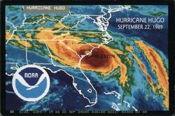 Map of Hurricane Hugo, September 22, 1989 Postcard