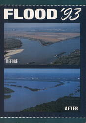 Flood of 1993 Before and After Confluence of Missouri and Mississippi Rivers Postcard