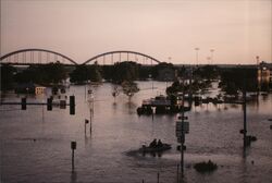 1993 Great Flood, Mississippi River, Quad Cities, IA & IL Postcard