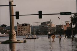 The Great Flood of 1993, Mississippi River, Quad Cities Postcard