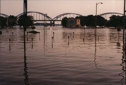 Great Flood of 1993 Quad Cities Mississippi River Postcard