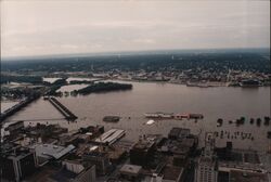 The Great Flood 1993 Quad Cities Mississippi River Postcard