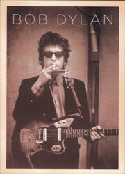 Bob Dylan Playing Harmonica and Guitar Postcard