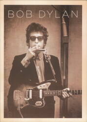 Bob Dylan Playing Guitar and Harmonica Postcard