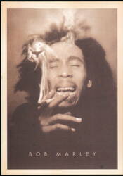 Bob Marley Smoking a Joint Sepia Photo Postcard Postcard