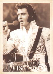 Elvis Presley Singing with Guitar Postcard