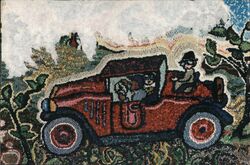 Rumble Seat Ride Hooking by Dorothy Strauser Postcard