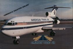 American Trans Air Boeing 727 "America's Vacation Airline" Postcard