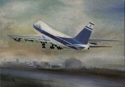 El Al Boeing 747-B Jumbo Jet Taking Off Postcard