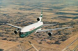 Cathay Pacific Lockheed L-1011 TriStar Airplane in Flight Postcard