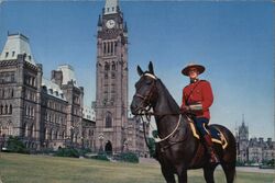 Mountie on Horseback, Parliament Hill, Ottawa Postcard