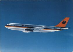 Hapag-Lloyd Airbus A-300 B4 Airplane Postcard