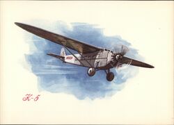 Soviet K-5 Airplane, 1929 Postcard