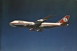 MEA Boeing 747 in Flight Postcard