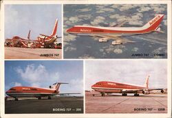 Avianca Airlines Boeing 707, 727, 747 Aircraft Postcard