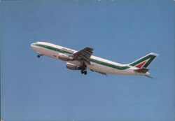 Alitalia Airbus A. 300-B4-200 Airplane Postcard