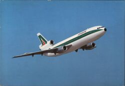 Alitalia McDonnell Douglas DC-10 Airplane Postcard